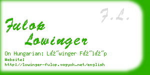 fulop lowinger business card